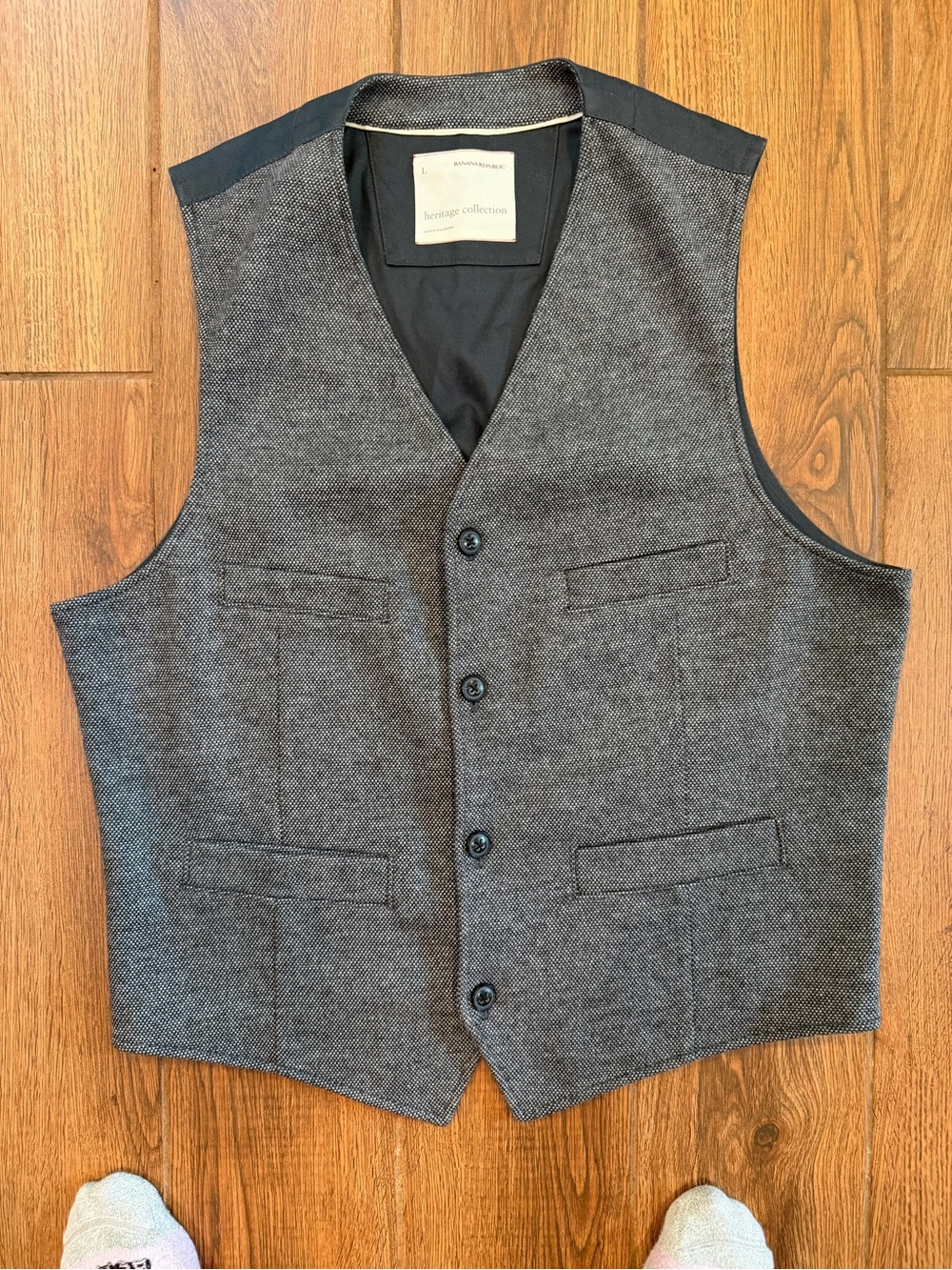 Banana Republic Heritage Collection Gray Herringbone Vest / men’s large